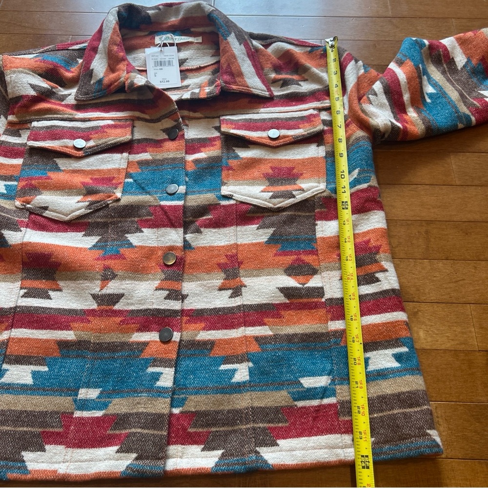 Southern Grace Colorful Patterned Shacket - Picture 6 of 7